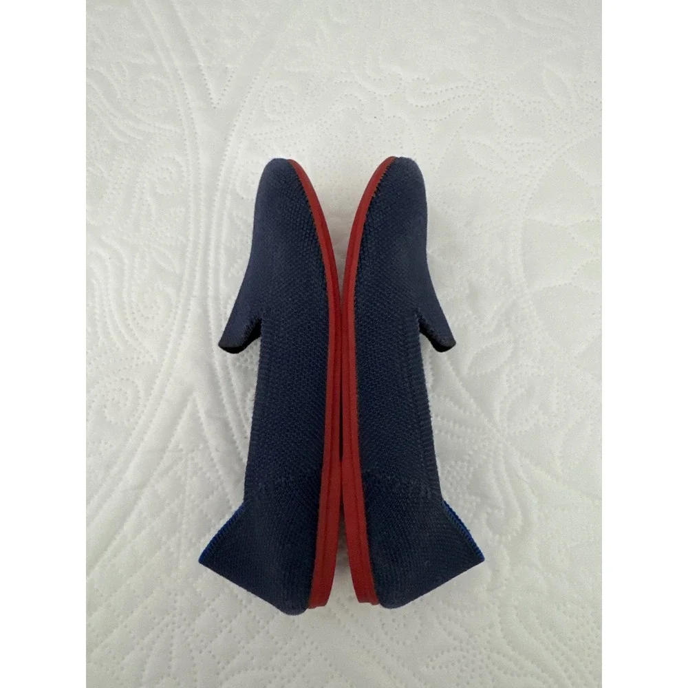 Rothy's The Loafer Size K2 Navy Blue Red Sole Kids Slip On Comfort Shoes